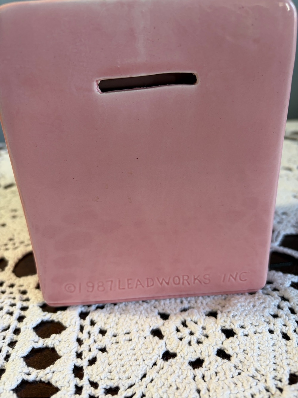 Retro Pink Ceramic Oven Decorative Accent Piggy Bank - Picture 3 of 4